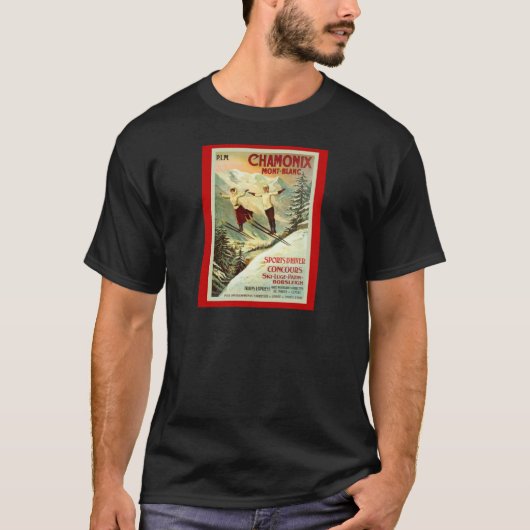 Ski Poster, Chamonix, Mont Blanc T-shirt (Voorkant)