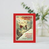Ski Poster, Chamonix, Mt Blanc Briefkaart (Staand voorkant)