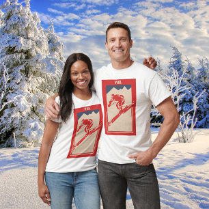 ski-Poster Colorado Vail Skiing Outfit T-shirt