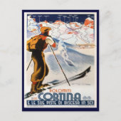 Ski-Poster, Dolomites, Cortina Briefkaart (Voorkant)