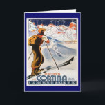Ski Poster, Italië, Dolomites Cortina Feestdagen Kaart<br><div class="desc">Ski Poster,  Italië,  Dolomites Cortina</div>
