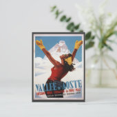 Ski Poster, Italië, Val d'Aosta Briefkaart (Staand voorkant)