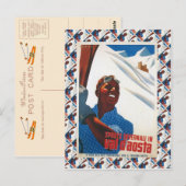 Ski Poster, Italië, Val d'Aosta Briefkaart (Voorkant / Achterkant)