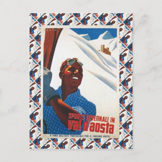 Ski Poster, Italië, Val d'Aosta Briefkaart (Voorkant)