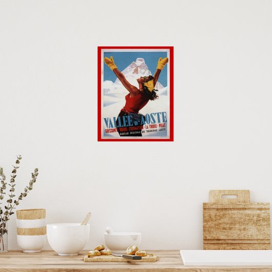 Ski Poster, Italië, Val d'Aosta Poster (Keuken)