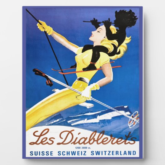  Ski poster, Les Diablerets, Zwitserland Fotoplaat (Voorkant)