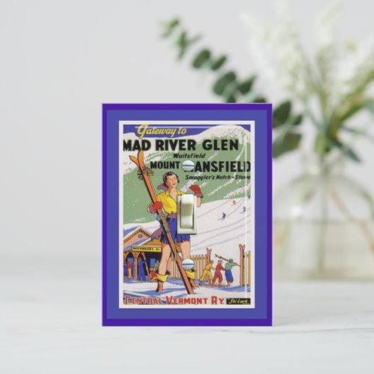  Ski Poster, Mad River Glen Briefkaart (Staand voorkant)