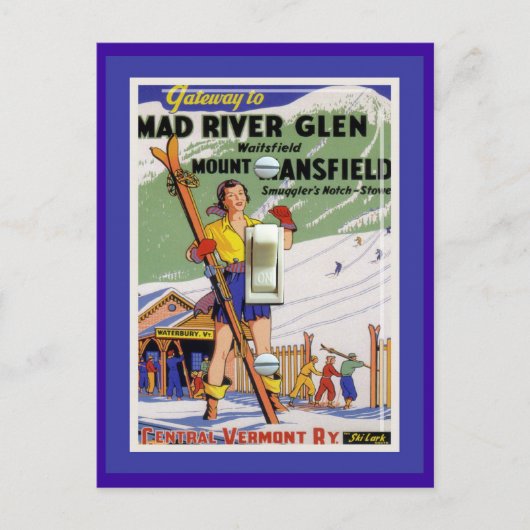 Ski Poster, Mad River Glen Briefkaart (Voorkant)