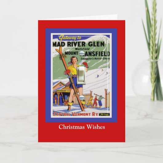  Ski Poster, Mad River Glen, Vermont Feestdagen Kaart (Voorkant)