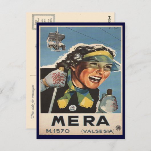 Ski Poster, Mera Briefkaart (Voorkant / Achterkant)