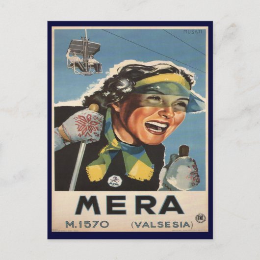 Ski Poster,   Mera Briefkaart (Voorkant)
