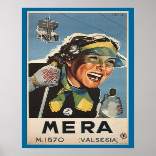  Ski poster, Mera, Valsesia Poster (Voorkant)