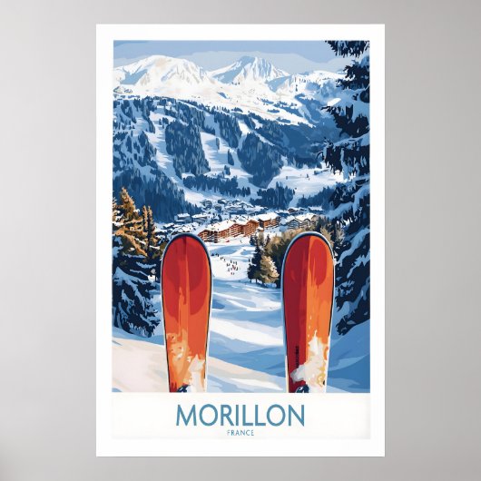 Ski Poster Morillon Frankrijk 1 (Voorkant)