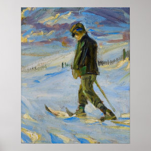  Ski poster, noordse skiën Poster