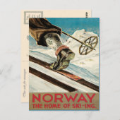  Ski Poster, Noorwegen Briefkaart (Voorkant / Achterkant)