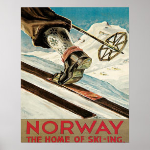 Ski poster, Noorwegen, de thuis van skiing Poster