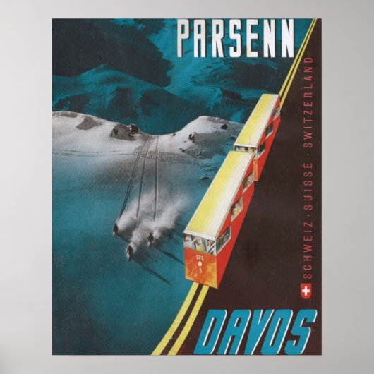  Ski poster, Parsenn, Davos Poster (Voorkant)