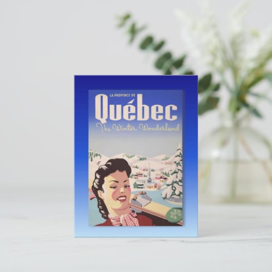 Ski Poster, Quebec Briefkaart (Staand voorkant)