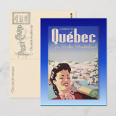  Ski Poster, Quebec Briefkaart (Voorkant / Achterkant)