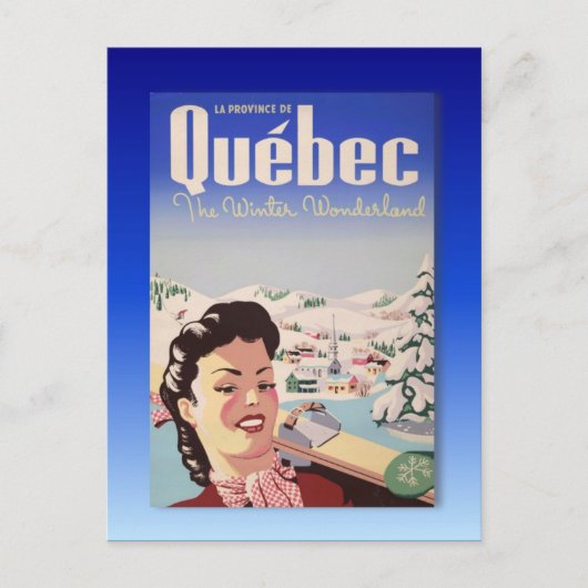  Ski Poster, Quebec Briefkaart (Voorkant)