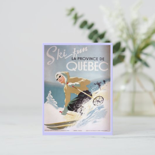  Ski Poster, Quebec Briefkaart (Staand voorkant)