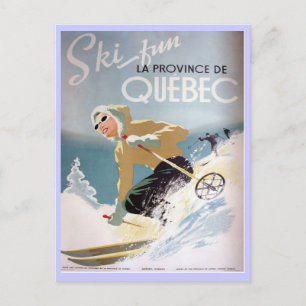  Ski Poster, Quebec Briefkaart