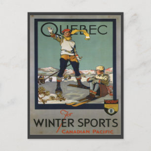  Ski Poster, Quebec Briefkaart