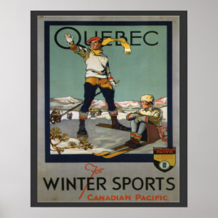  Ski Poster, Quebec voor wintersport Poster