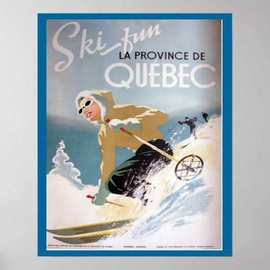  Ski Poster, Quebec voor wintersport Poster (Voorkant)