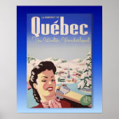 Ski poster, Quebec, winterwonderland Poster (Voorkant)