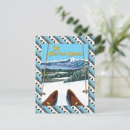  Ski Poster, Ski Bretton Bossen Briefkaart (Staand voorkant)