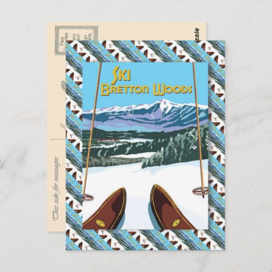 Ski Poster, Ski Bretton Bossen Briefkaart (Voorkant / Achterkant)