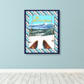 Ski poster, Ski Bretton Bossen Canvas Afdruk (Insitu (Houten vloer))