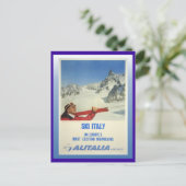 Ski Poster, Ski Italië, Alitalia Briefkaart (Staand voorkant)