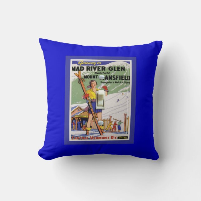  Ski Poster, Ski Mad RIver Creek Kussen (Voorkant)