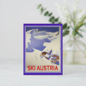  Ski Poster, Ski Oostenrijk Briefkaart (Staand voorkant)
