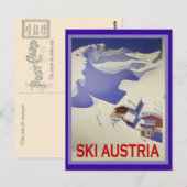  Ski Poster, Ski Oostenrijk Briefkaart (Voorkant / Achterkant)