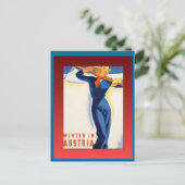  Ski Poster, Ski Oostenrijk Briefkaart (Staand voorkant)