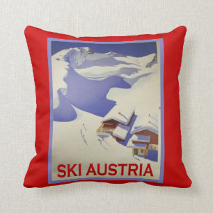  Ski Poster, Ski Oostenrijk Kussen