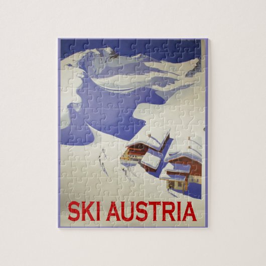 Ski Poster, Ski Oostenrijk Legpuzzel (Verticaal)