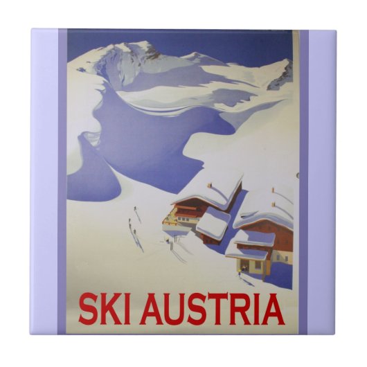  Ski Poster, Ski Oostenrijk Tegeltje (Voorkant)