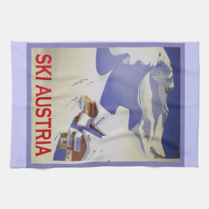  Ski Poster, Ski Oostenrijk Theedoek