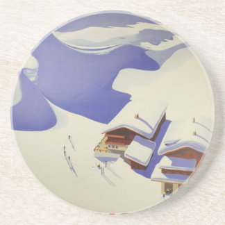 Ski Poster, Ski Oostenrijk Zandsteen Onderzetter