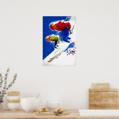Ski Poster Skiing Art Skier Gift Lodge Poster  (Keuken)