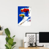 Ski Poster Skiing Art Skier Gift Lodge Poster  (Thuiskantoor)