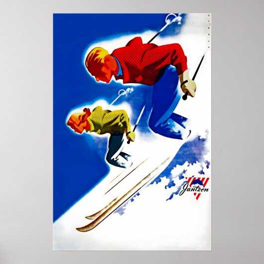 Ski Poster Skiing Art Skier Gift Lodge Poster  (Voorkant)