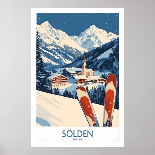 Ski Poster Sölden Oostenrijk 1 (Voorkant)