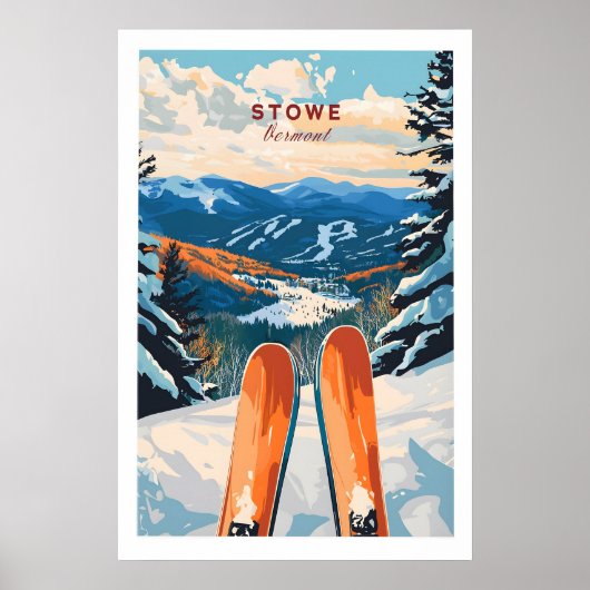 Ski Poster Stowe Vermont 1 (Voorkant)