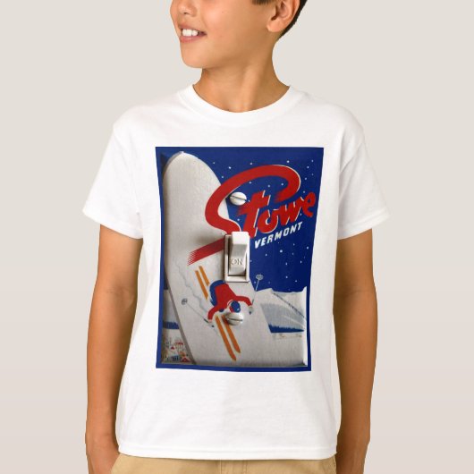  ski-poster,    Stowe, Vermont T-shirt (Voorkant)