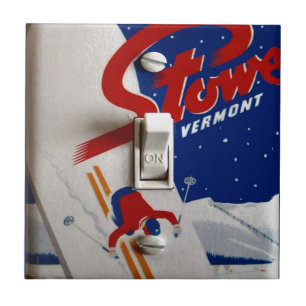  ski-poster,    Stowe, Vermont Tegeltje